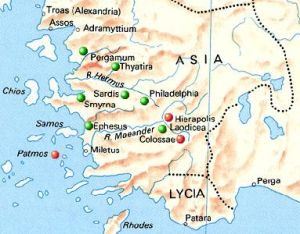 Illustrated Map of the Patmos Island and the Seven Assemblies.  PDF File.  Double Click on this link.